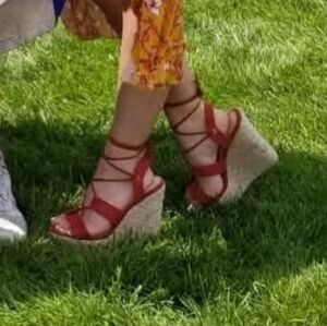 Women's Scarlett Red Strappy Wedge Sandals